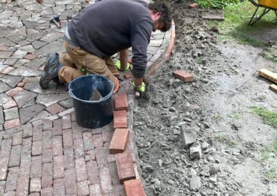 aanleggen van de bestrating